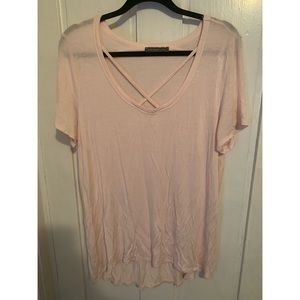 Pink criss cross t shirt